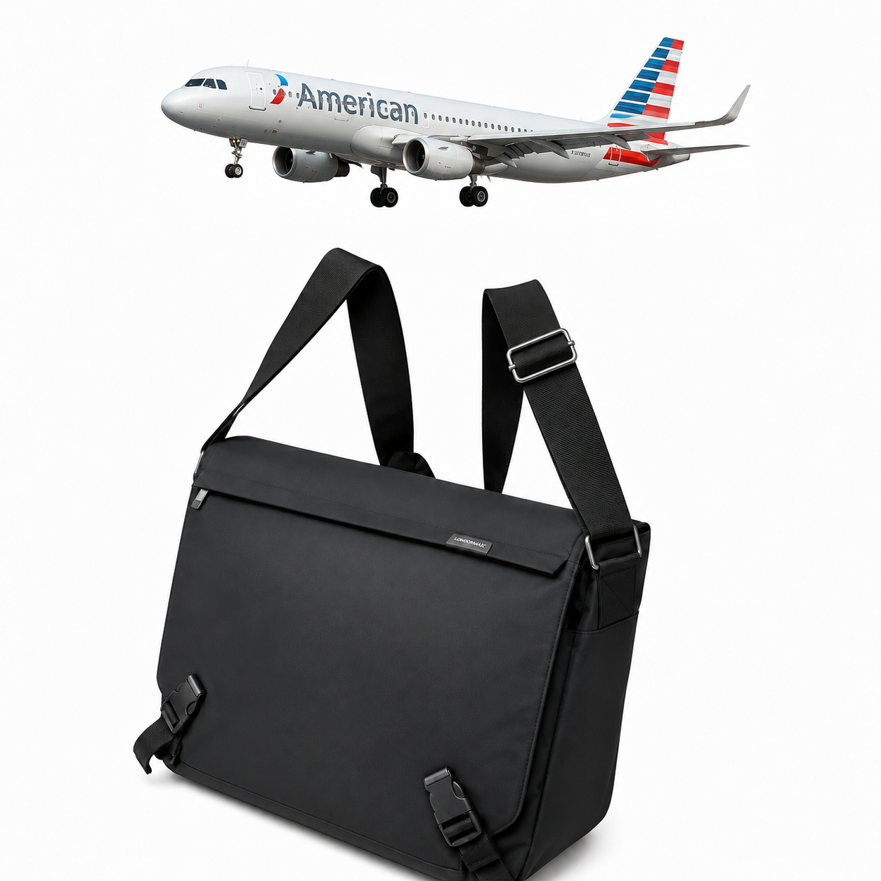 Under Seat Flapover Cabin Bag Black 40x30x20cm