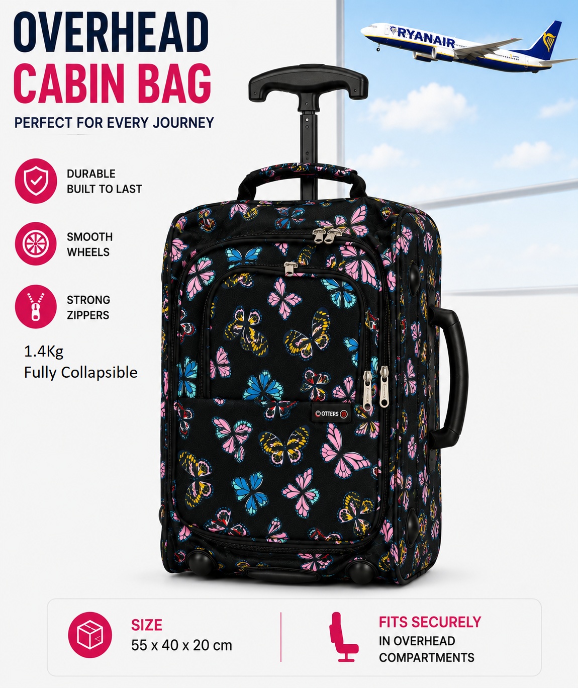 Full Size Overhead Cabin Bag (55x40x20cm)