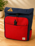 Carry on Overhead Roll-Top Cabin Backpack 55x40x20cm 1.0 Kg Dussel Red and Blue