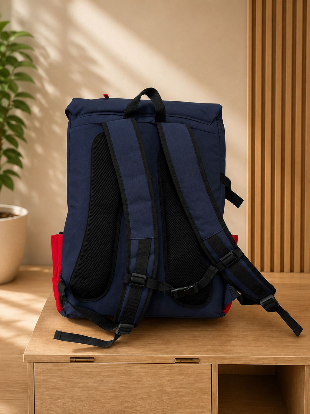 Carry on Overhead Roll-Top Cabin Backpack 55x40x20cm 1.0 Kg Dussel Red and Blue