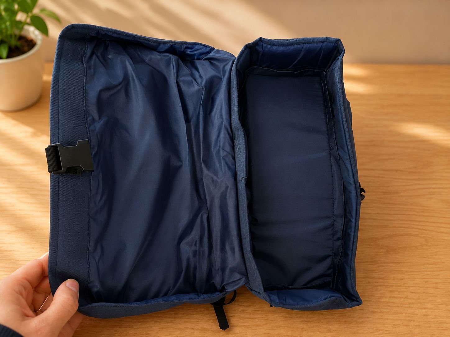 Carry on Overhead Roll-Top Cabin Backpack 55x40x20cm 1.0 Kg Dussel Red and Blue