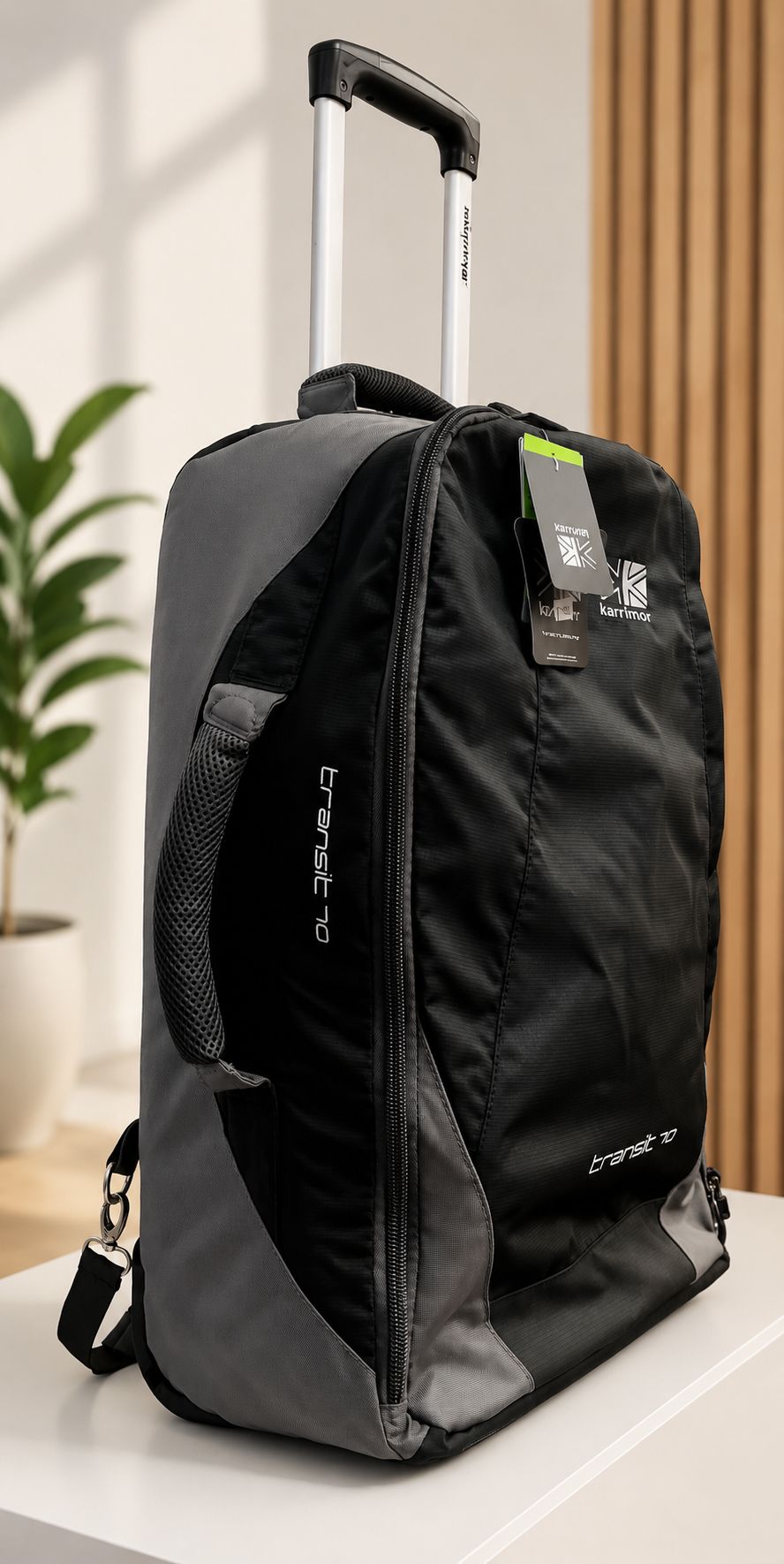 Overhead Cabin Trolley Backpack 55x40x20cm Karrimor Transit 40 Litre  2.5 Kg  Black/Grey
